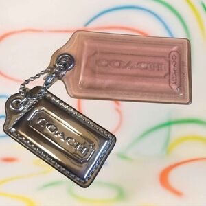 Coach Poppy Hangtags, Fobs. Large Transluscent Pink Lilac And Metellic Gold